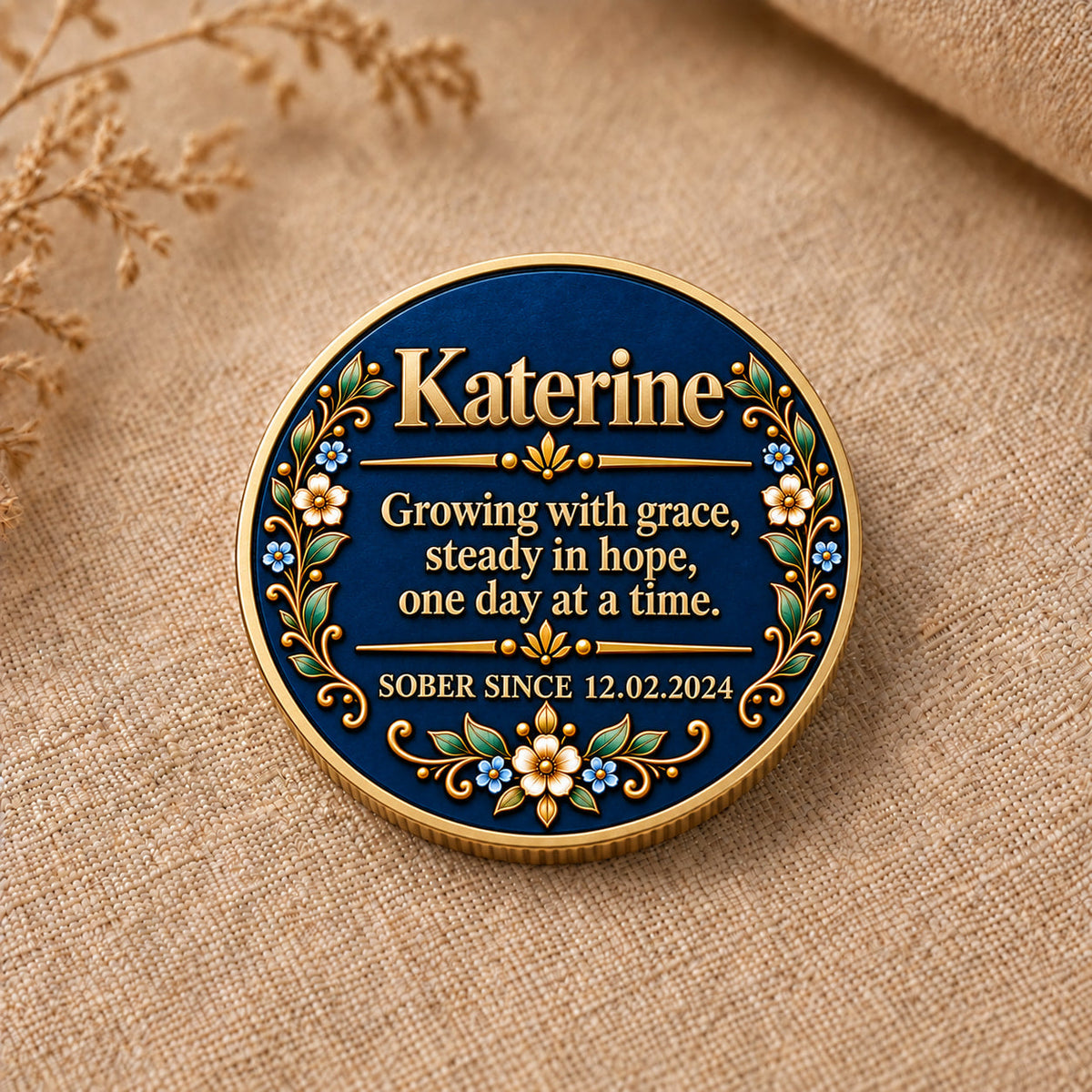 Custom Butterfly Sobriety Coin