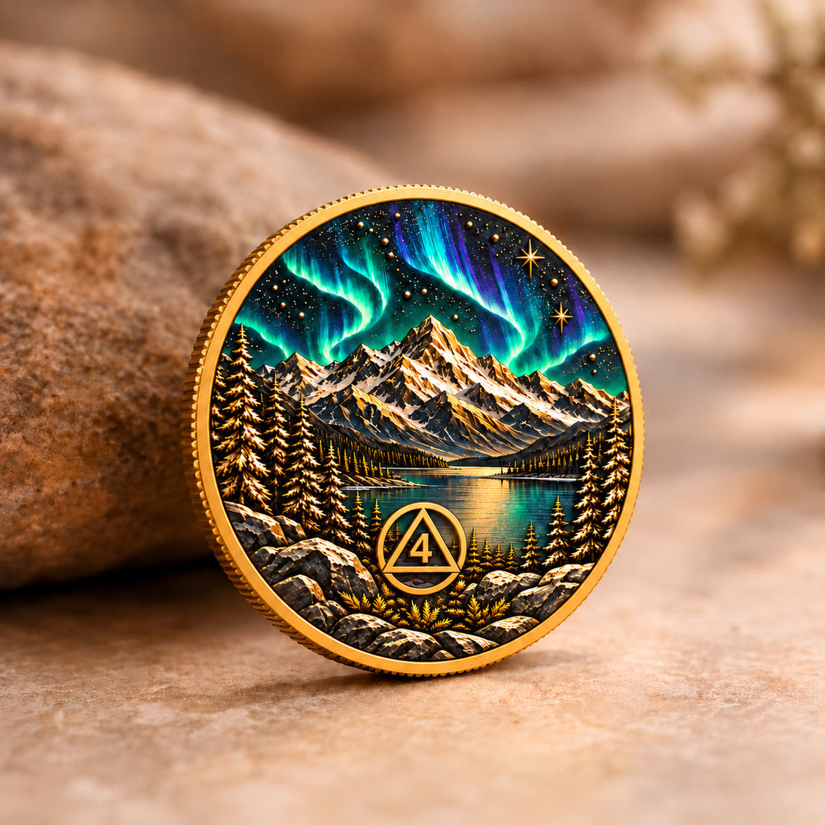 Custom Mountain Sobriety Coin