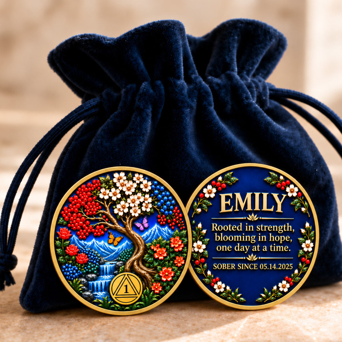 Custom Tree of Life Sobriety Coin