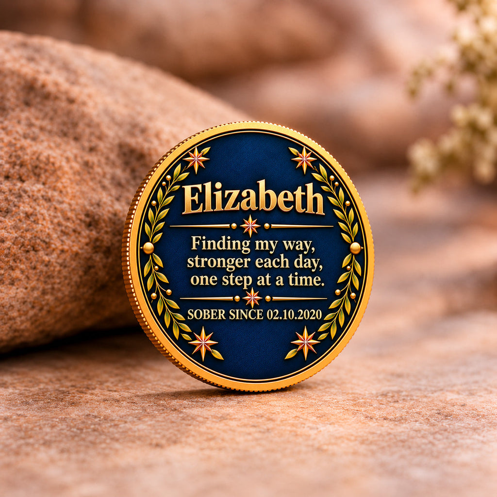 Custom Compass Sobriety Coin