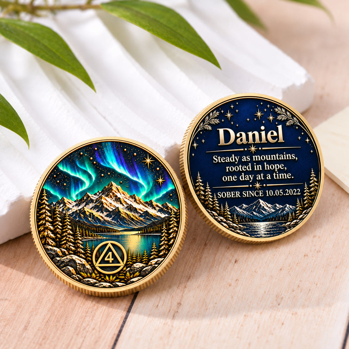 Custom Mountain Sobriety Coin