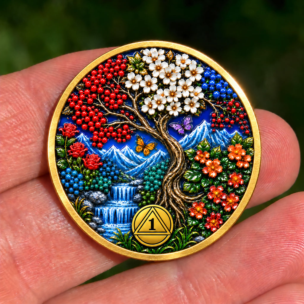 Custom Tree of Life Sobriety Coin