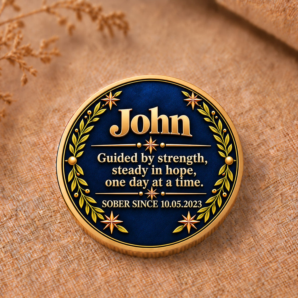 Custom Compass Sobriety Coin