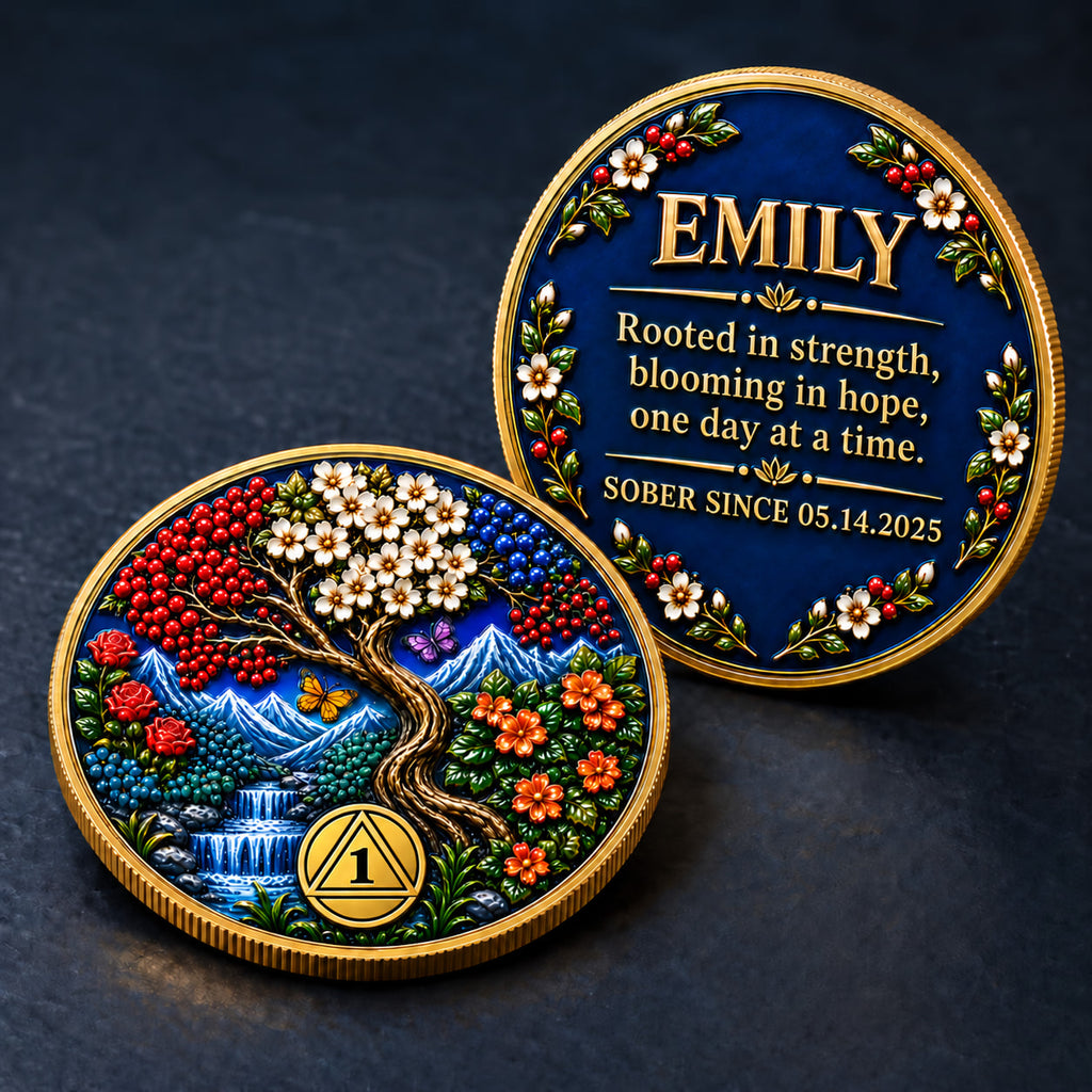 Custom Tree of Life Sobriety Coin