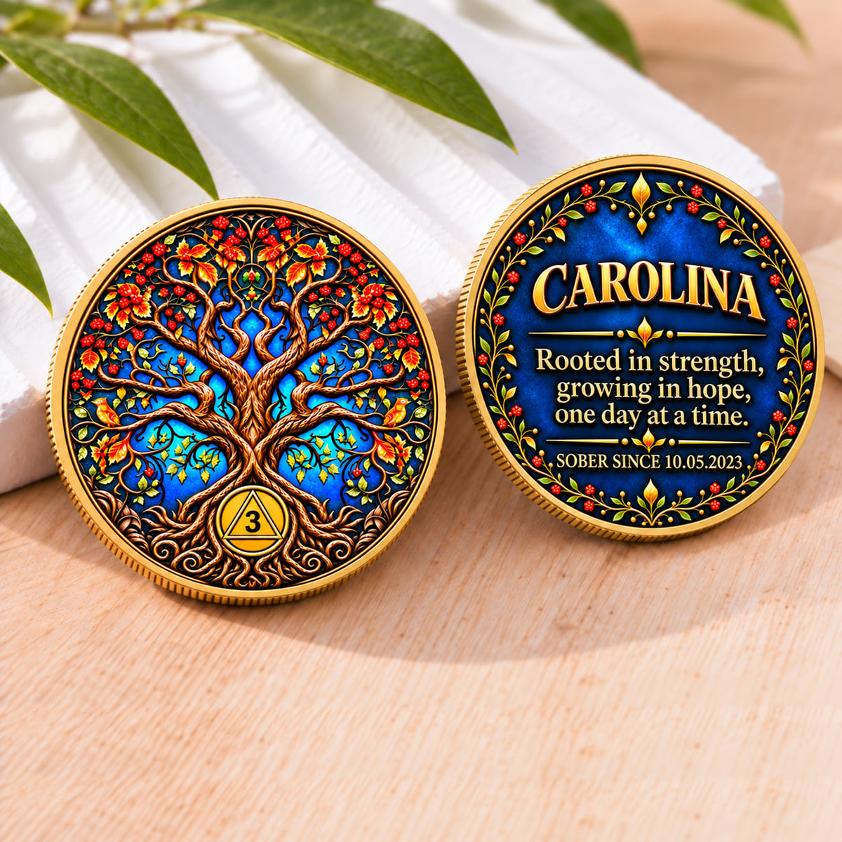 Custom Tree of Life Sobriety Coin