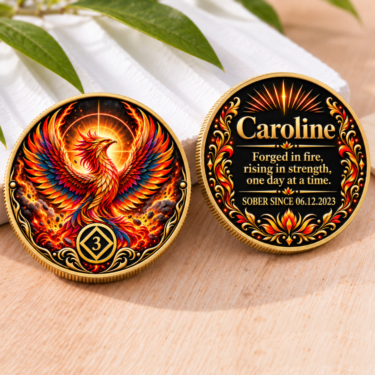 Custom Phoenix Sobriety Coin