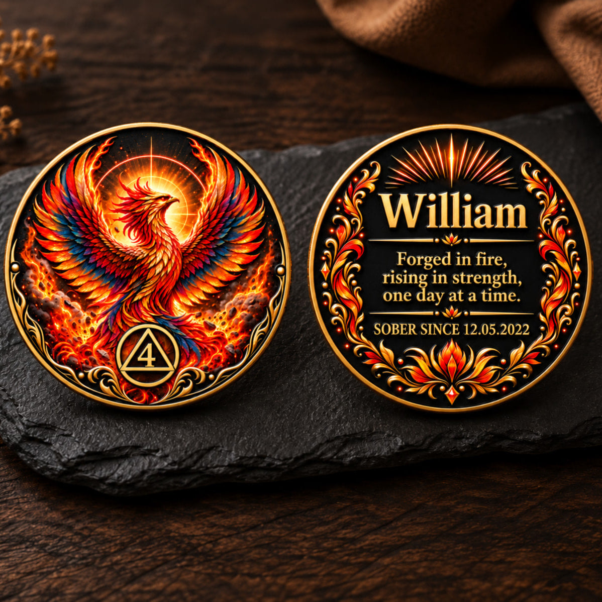 Custom Phoenix Sobriety Coin