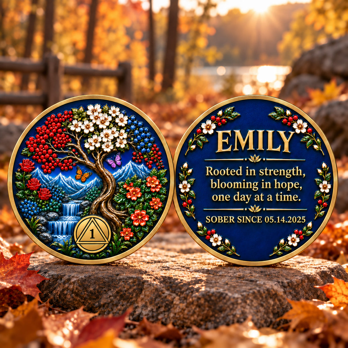 Custom Tree of Life Sobriety Coin