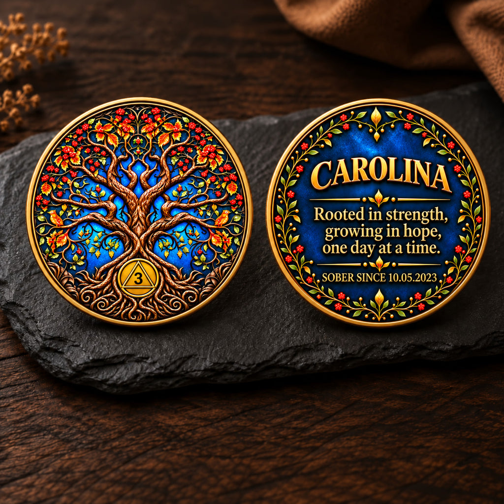 Custom Tree of Life Sobriety Coin